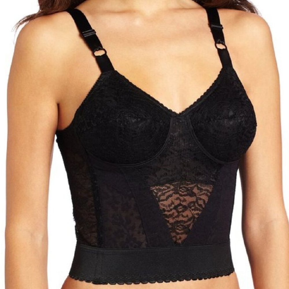 RAGO Long Line Firm Shaping Expandable Cup Bra BLACK - 2202 48DD